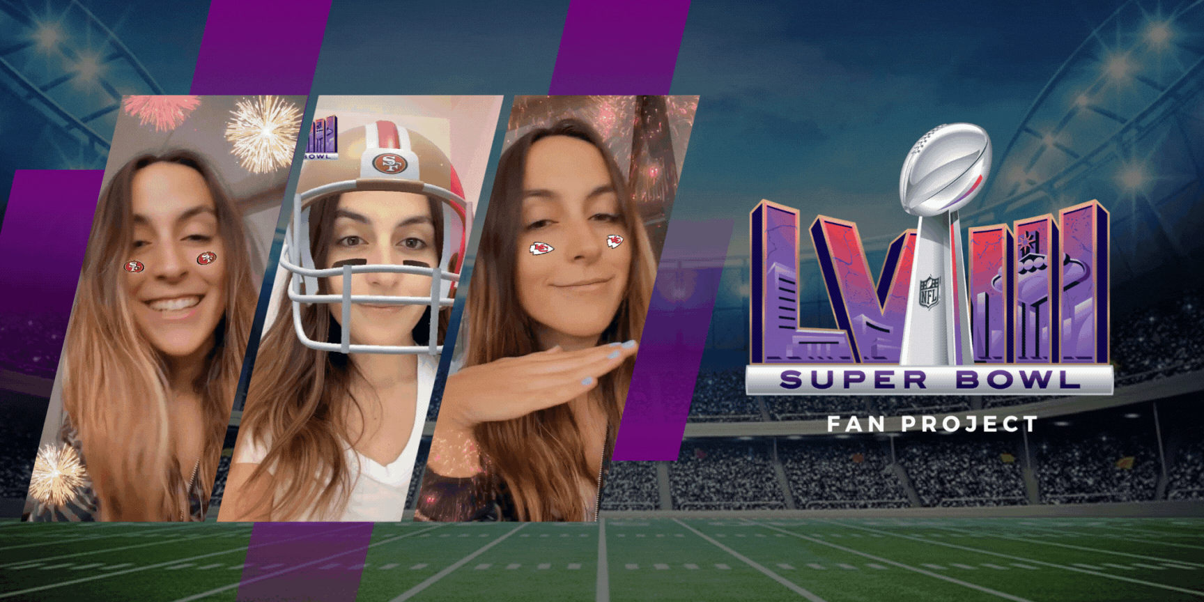 NFL Super Bowl LVIII 2023 AR experience Francesca Capin Fran Capin Snapchat